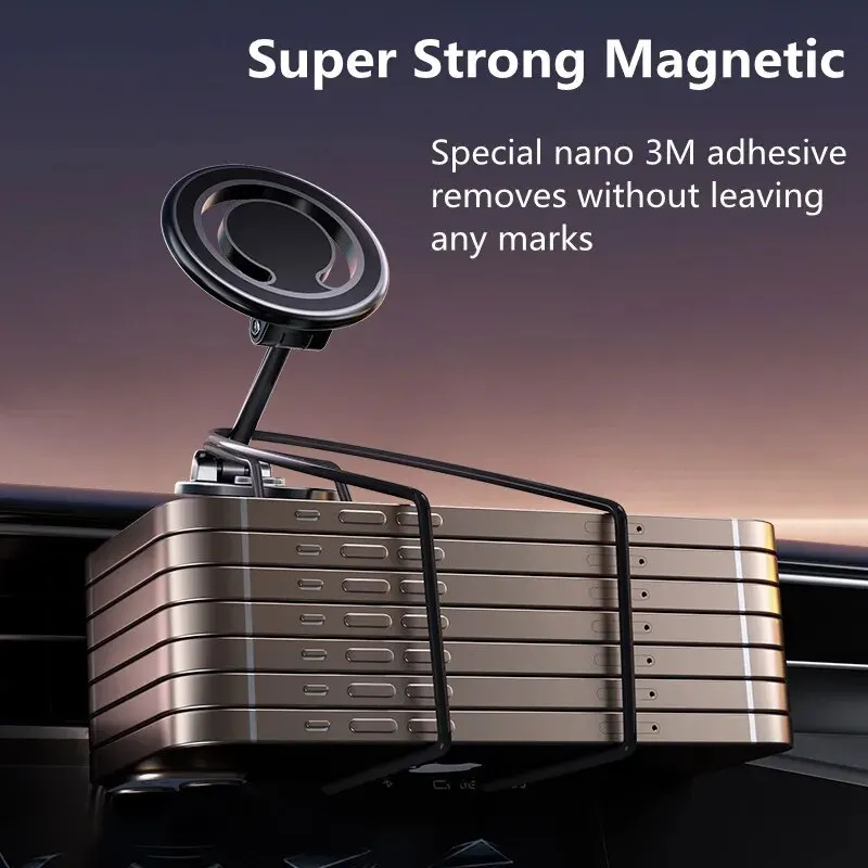 1080 Magnetic Car Mobile Phone Holder Magnet Car Bracket Mount Cell Smartphone Support in Car For iPhone 15 14 13 Samsung Xiaomi