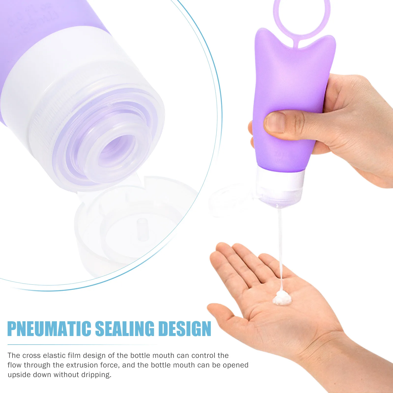 

1 set Silicone Storage Bottle Large Mouth Refillable Travel Makeup Emulsion Containers Shower Gel Dispensers Lotion Holders