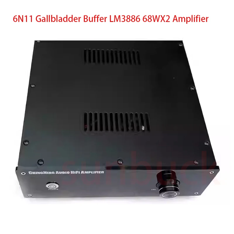 Sunbuck LM3886+6N11 Electronic Tube Buffer With Speaker Protection  Amplifier Front  And Rear gallstones HIFI  Power Amplifier