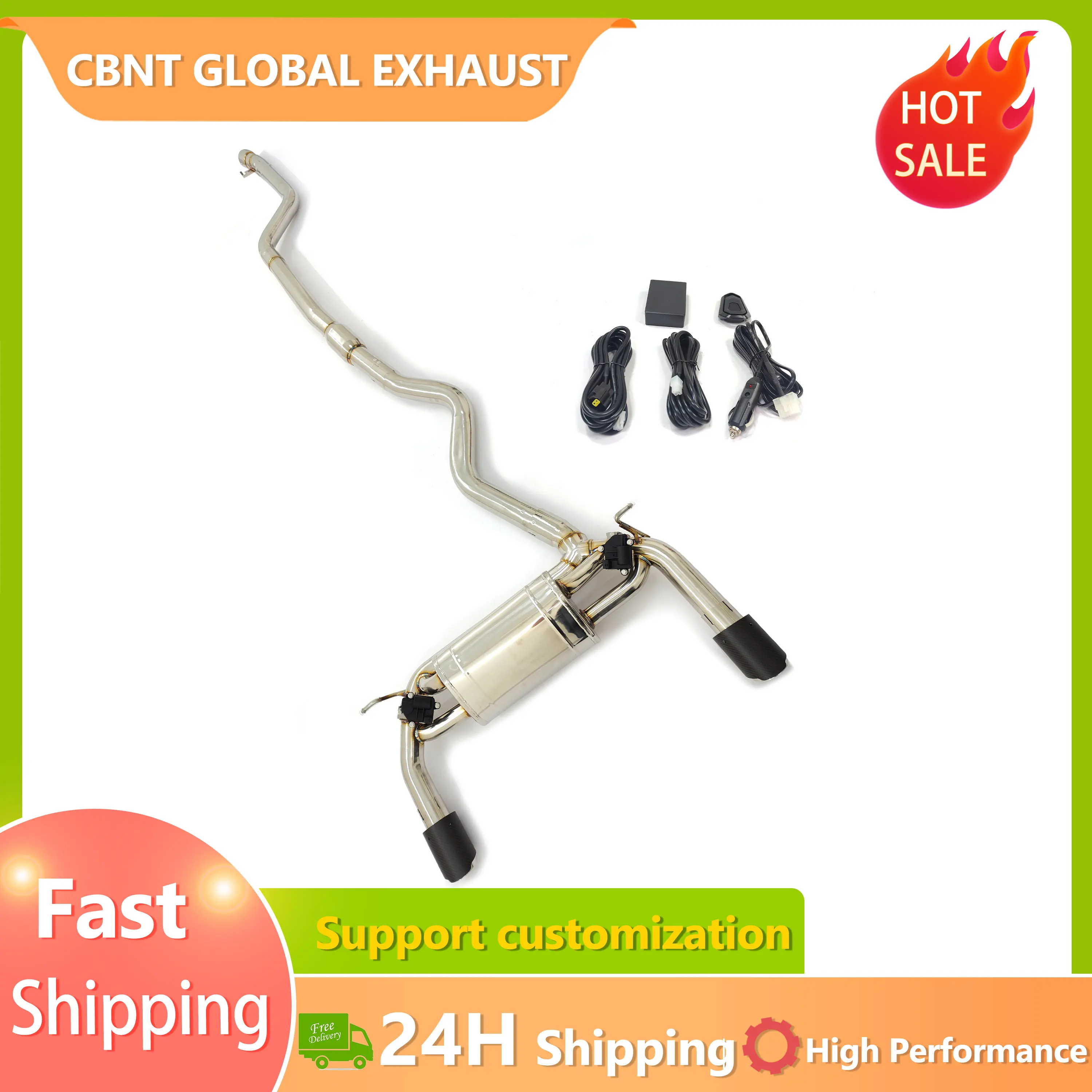 

CBNT F30 340i Factory SS304 Valvetronic Exhaust System for BMW F30 340i B58 3.0T 2014-2021 Valved Catback Muffler Exhaust Pipe