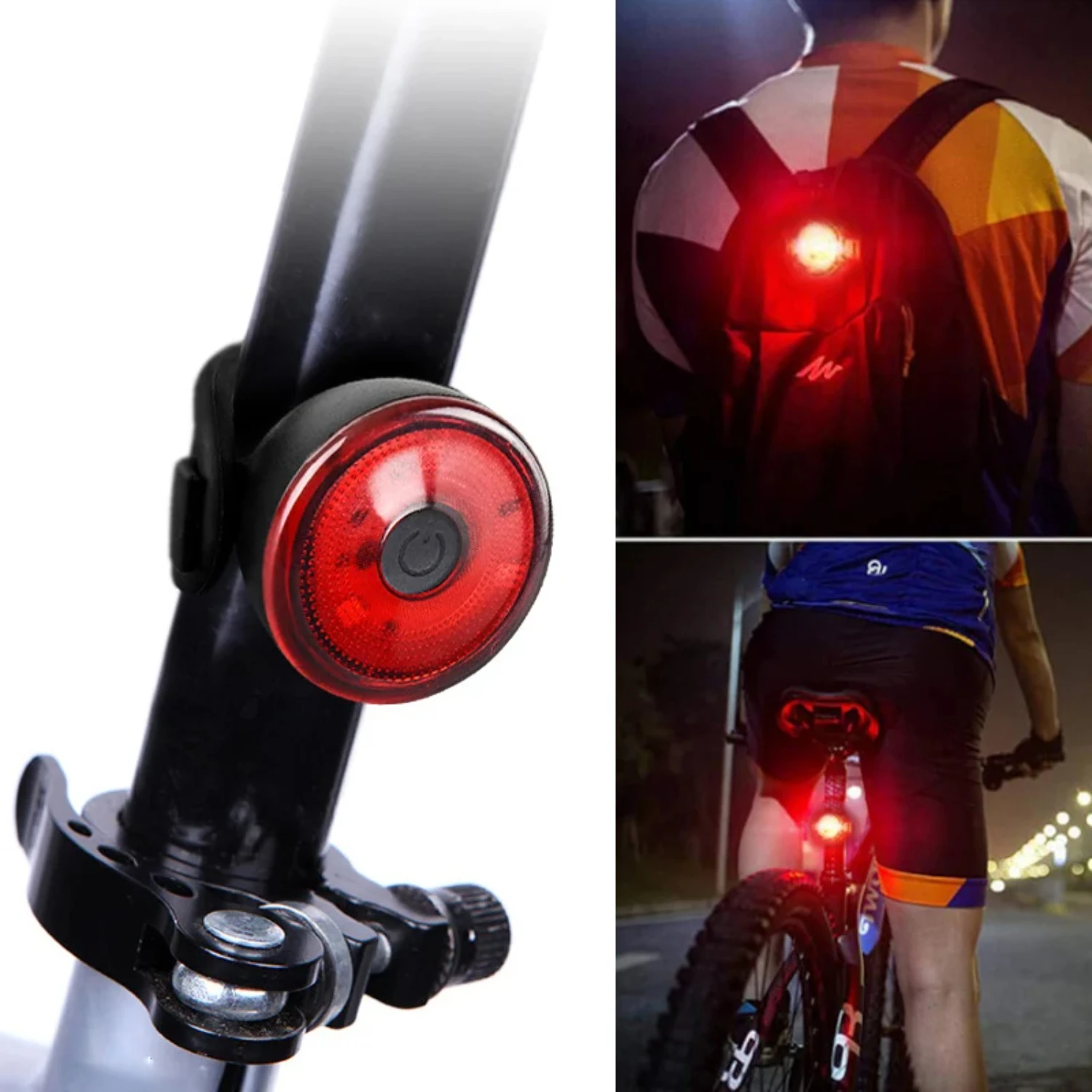 Faro trasero de bicicleta, luz de advertencia impermeable de 400 lúmenes, equipo luminoso de conducción nocturna para bicicleta de montaña, luces para bicicleta