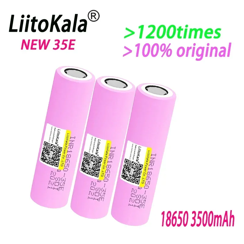 New Original 2024 LiitoKala INR18650 35E 3.7V 3500mAh 20A Discharge INR18650 35E 18650 Li-ion Battery 3.7v Rechargable Battery