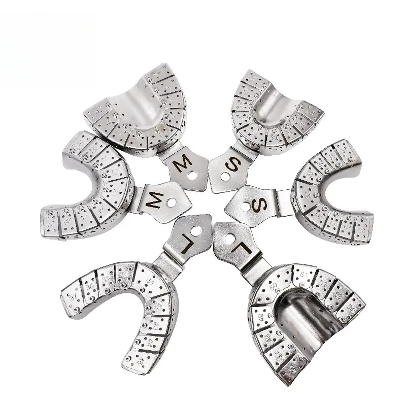 High Quality Lab Dentists Implants Trays Autoclavables Three Sizes Upper and Lower Stainless Steel Lab Implants Impressions Tray