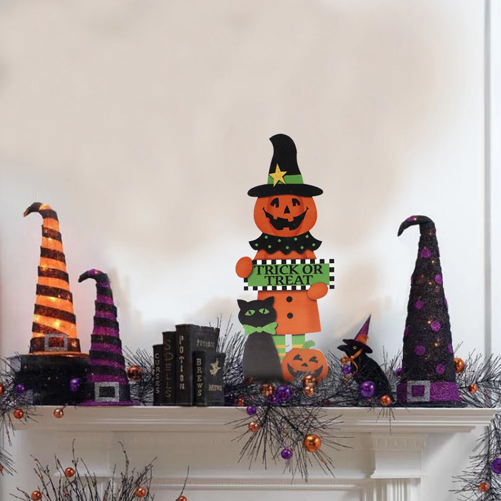 

Halloween Wooden Crafts Desktop Colorful Pumpkin Ornament Lightweight Artistic Decorative Ornament for Home Halloween Party