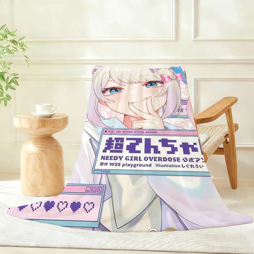 N-Needy Girl Cute O-Overdose Game Blanket Throw Super Cosy Plush Living Room Sofa Couch Childish Birthday Gifts