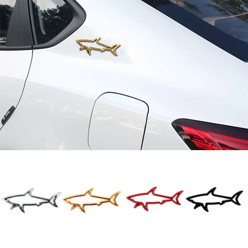 Car Styling 3D Metal Sticker Fish Shark Emblem Badge Decals Automobile Motorcycle Fuel Cap Decoration Logo Car Accessories