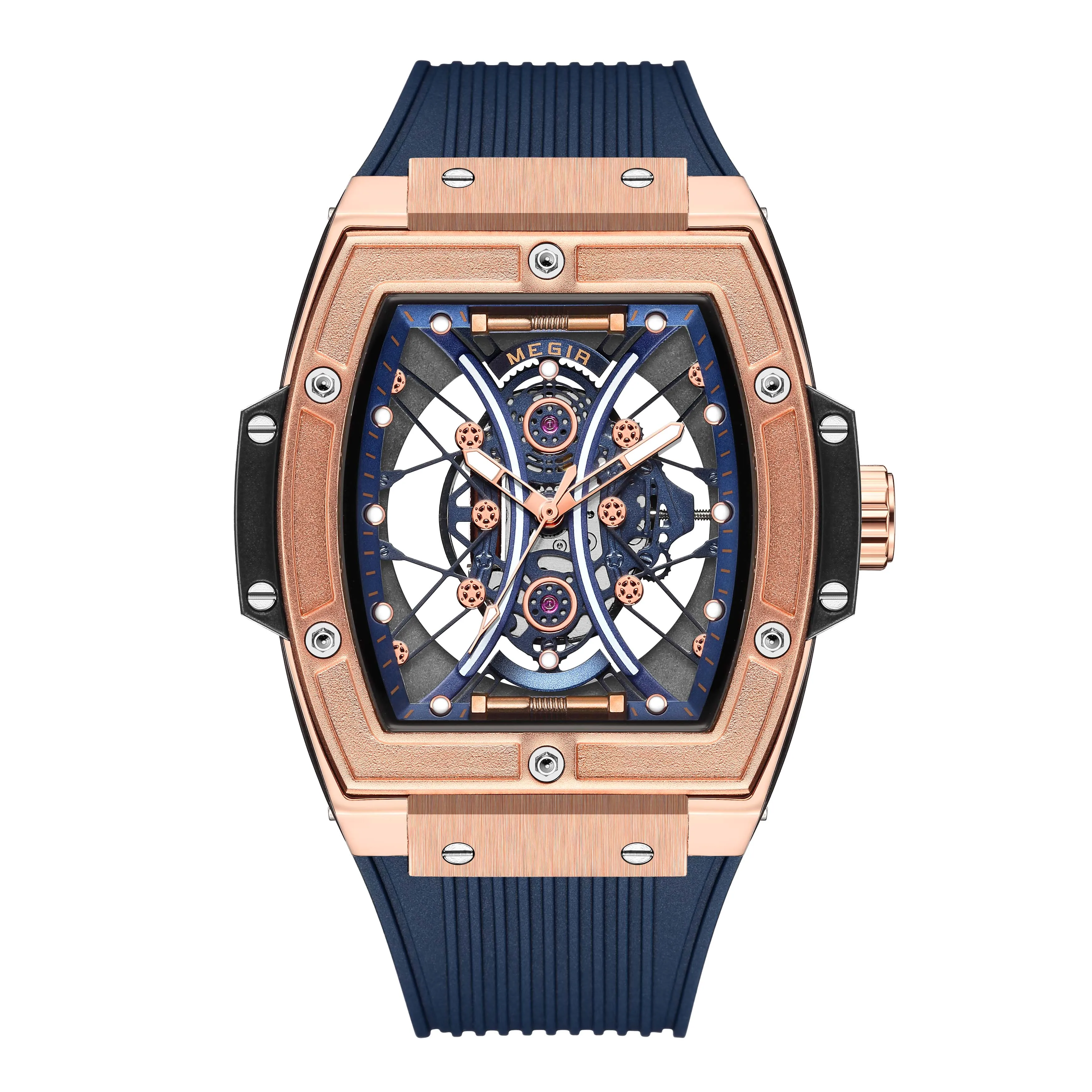 

MEGIR Original Classic Watches for Men Fashion Silicone Band Quartz Auto Date Display Wristwatch Male Sport Waterproof Clock