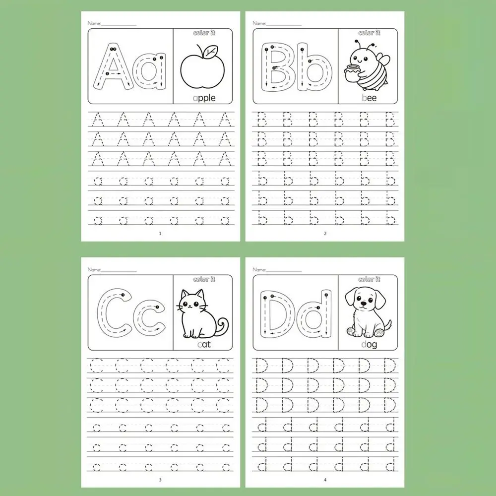26 Letters Montessori Learning Teaching Aids Test Book 32-Page Book Writing Workbook A-Z Uppercase and Lowercase