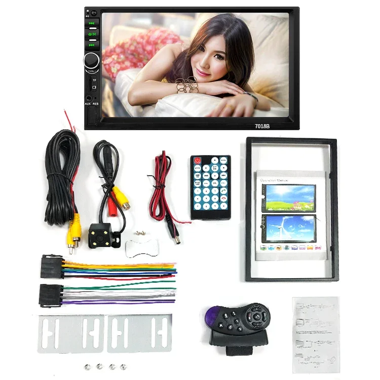 

7018b double din dual hd car monitor car mp3 mp5 player