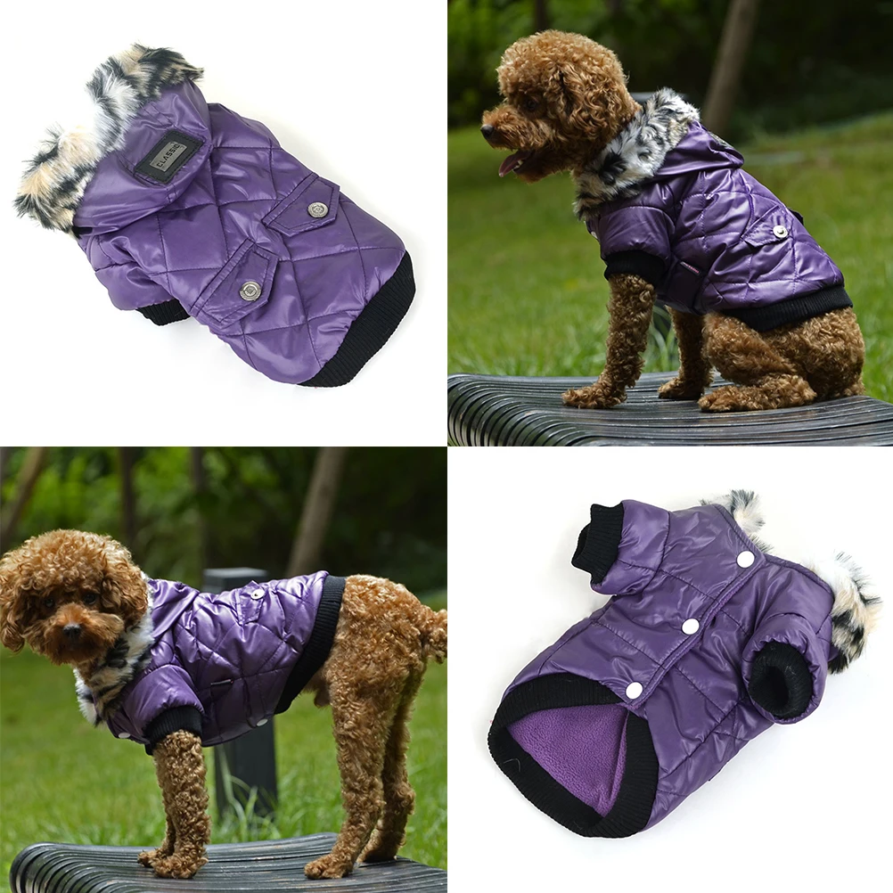 

Dog Coats Winter Puppy Clothes Hoodie Fleece Small Chihuahua Jacket Indoor Outdoor Pet Dogwear Fashionable Cat
