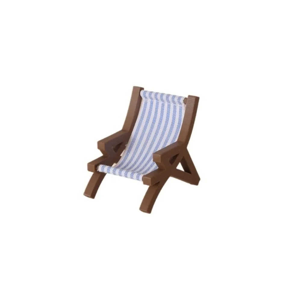 Mini 1/12 Dollhouse Chair Multicolors 4.3*5.5*5.8cm Foldable Beach Chair Model Plastic Beach Outdoor Casual Reclining Chair