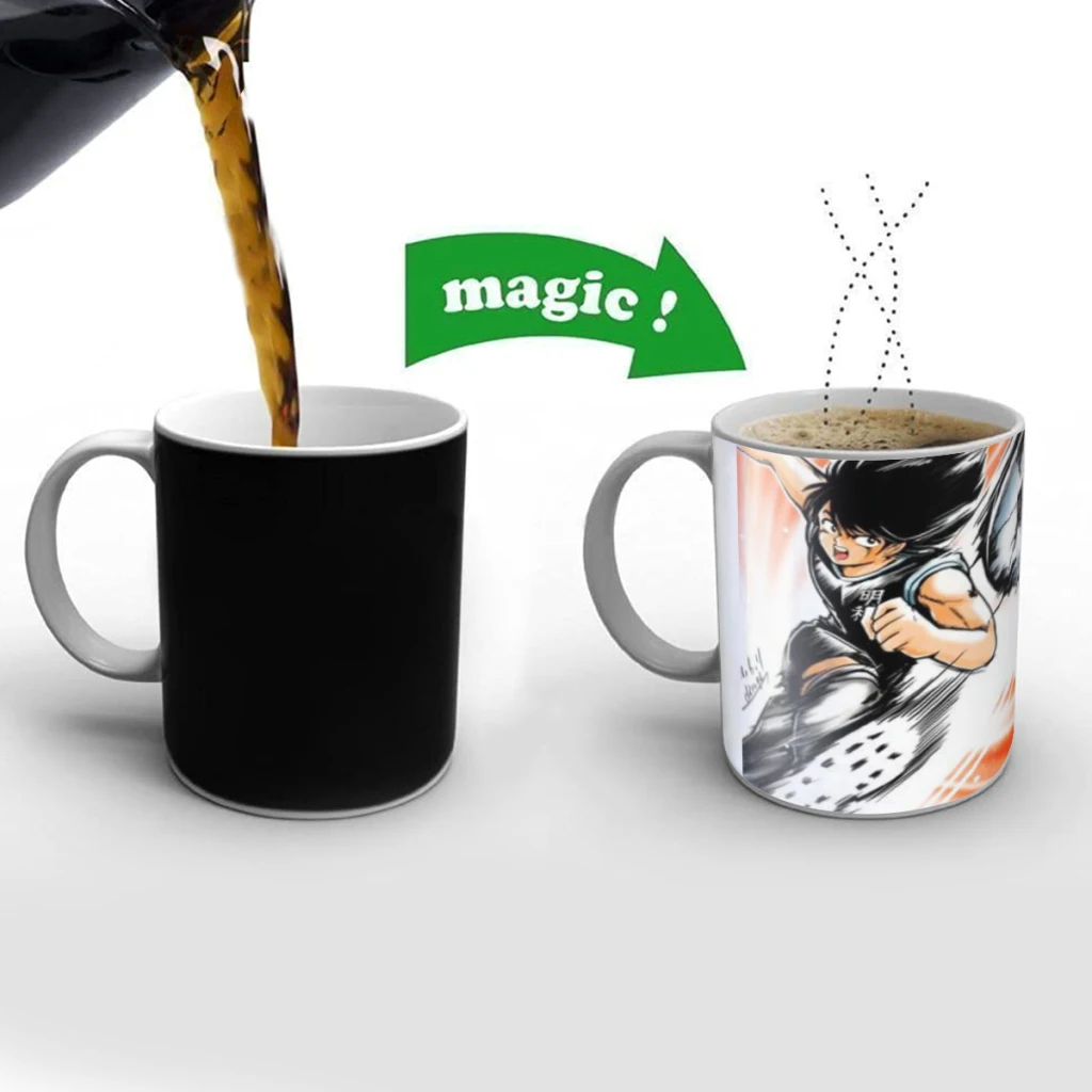 

C-Captain_Tsubasa Cartoon Free shipping Mug Changing Color Ceramic Coffee Mugs Magic Tea Cup Best Gift