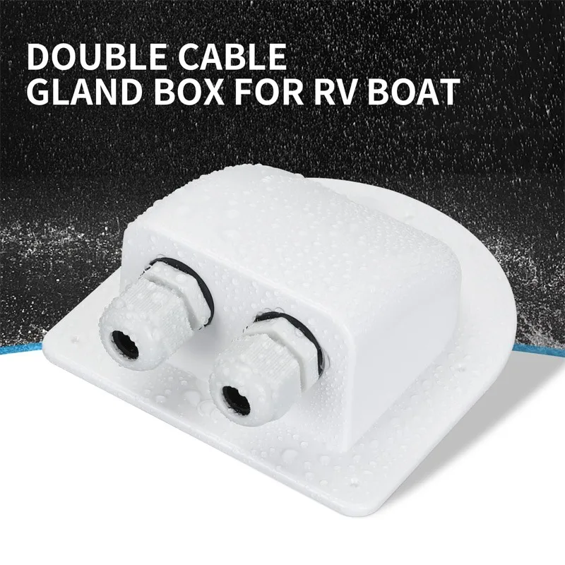 

Waterproof ABS Double Solar Cable Entry Gland and Housing, Ideal for RVs, Boats, Yachts and Rooftop Solar Installations(1Pack)