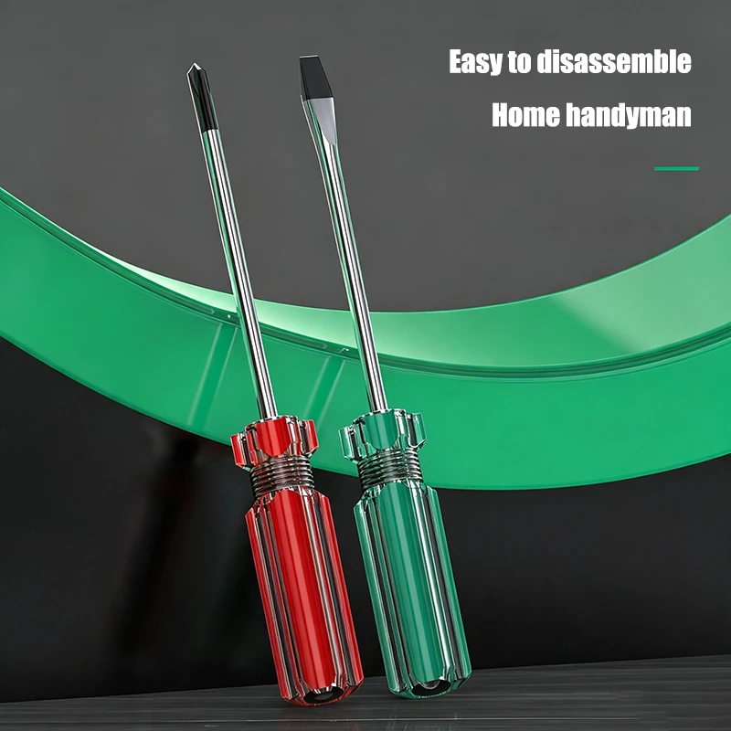Premium Magnetic Slotted Phillips Screwdriver Set Alloy Steel Tip Clear Handle for Home Repair DIY Assembly Workshop Hand Tools