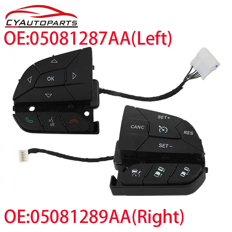 Nuevo interruptor de Control del volante del coche para Chrysler 200 300 Pacifica Dodge Challenger Charger Jeep Cherokee 05081287AA 05081289AA