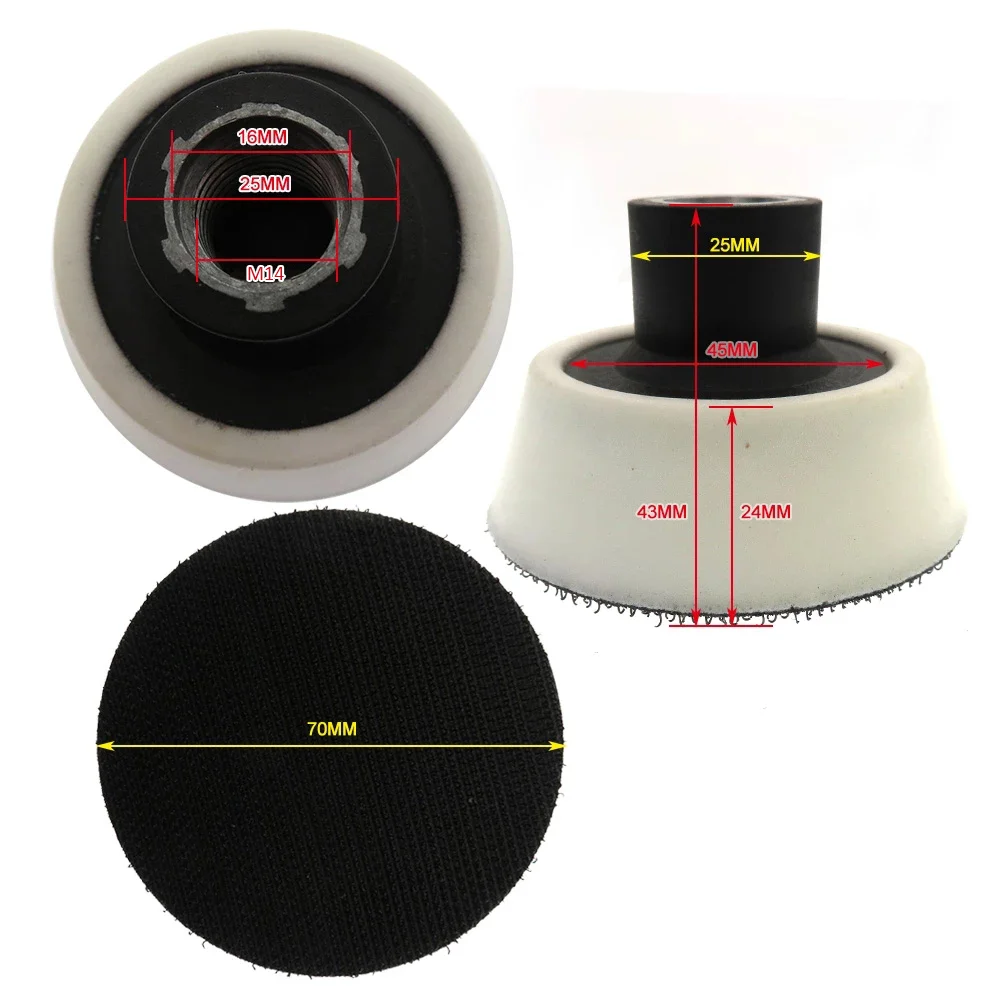 Hook and Loop 3 Inch Soft Polishing Pad for Rotary Polisher 70mm Adhesive Back for Buffing Discs Automotive Polisher for Grinder