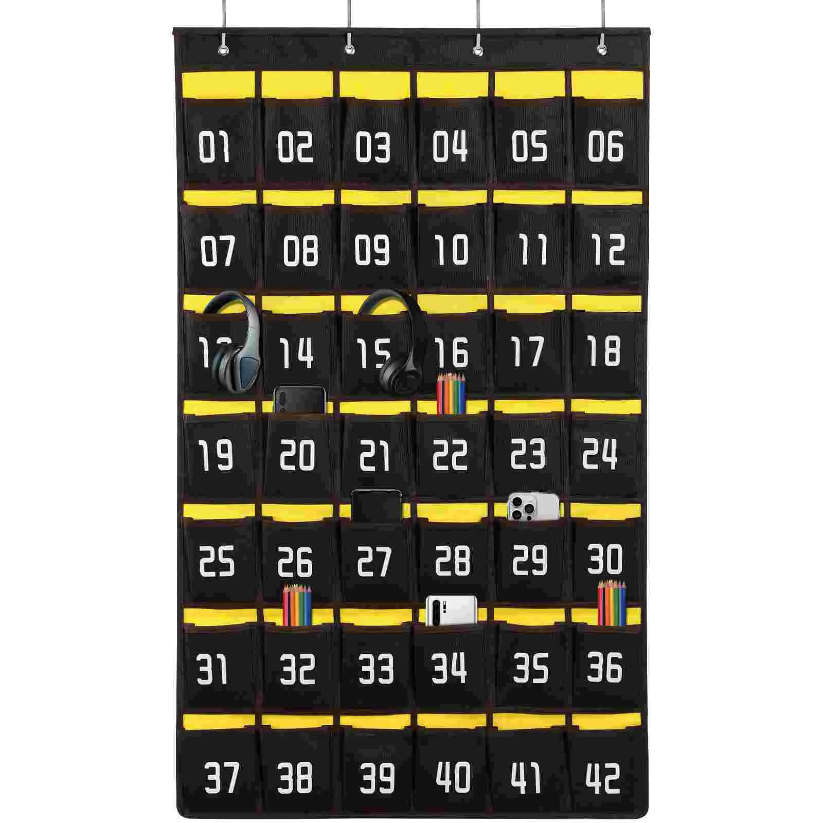 

Mobile Phone Storage Bag Cell Stand Numbered Pocket Chart Classroom Organizer Holder Hanging Pouch for Student