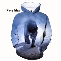 2023 Women/Men Fashion Panther 3D Print Hoodies Casual Sweatshirt Cool Long Sleeved Pullover