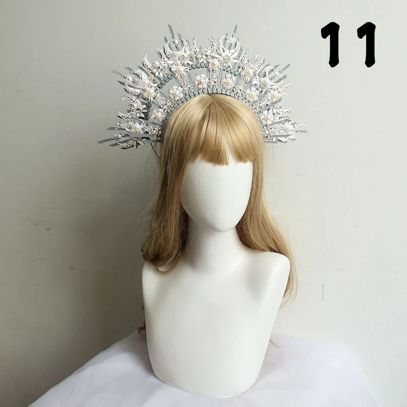 ゴシックハロークラウンヘッドピースバロック女王プリンセスクラウンヘアバンド太陽女神ティアラDIY素材キットロリータヘアアクセサリー