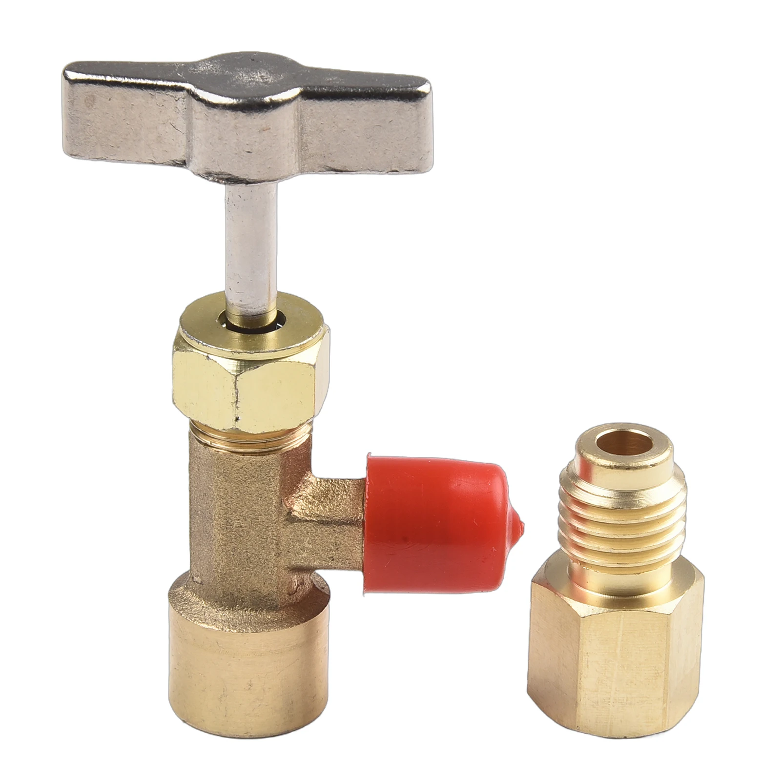 For RFor 134a Can Tap with Manual Valve Control and Adapter for For RFor 134a Manifold and AC Charging Hose Use