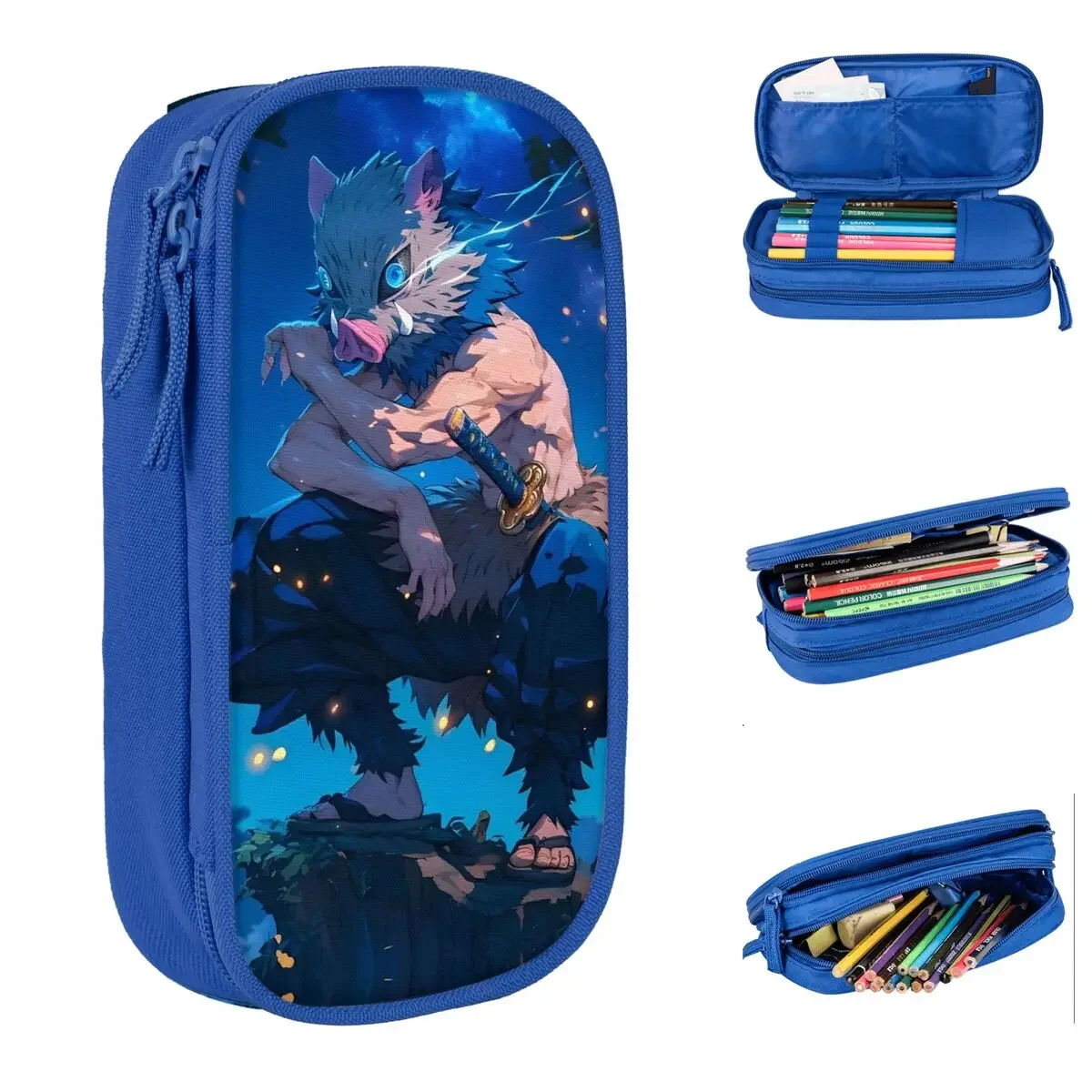 

Demon Slayer Inosuke Pencil Cases Pencil Pouch Pen Holder for Girl Boy Big Capacity Bags Office Gift Stationery