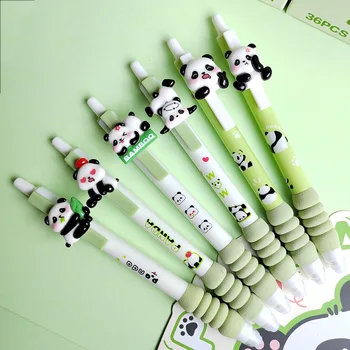 1 adet Kawaii bambu Panda silinebilir basın Rollerball jel kalem 0.5mm siyah mürekkep silinebilir