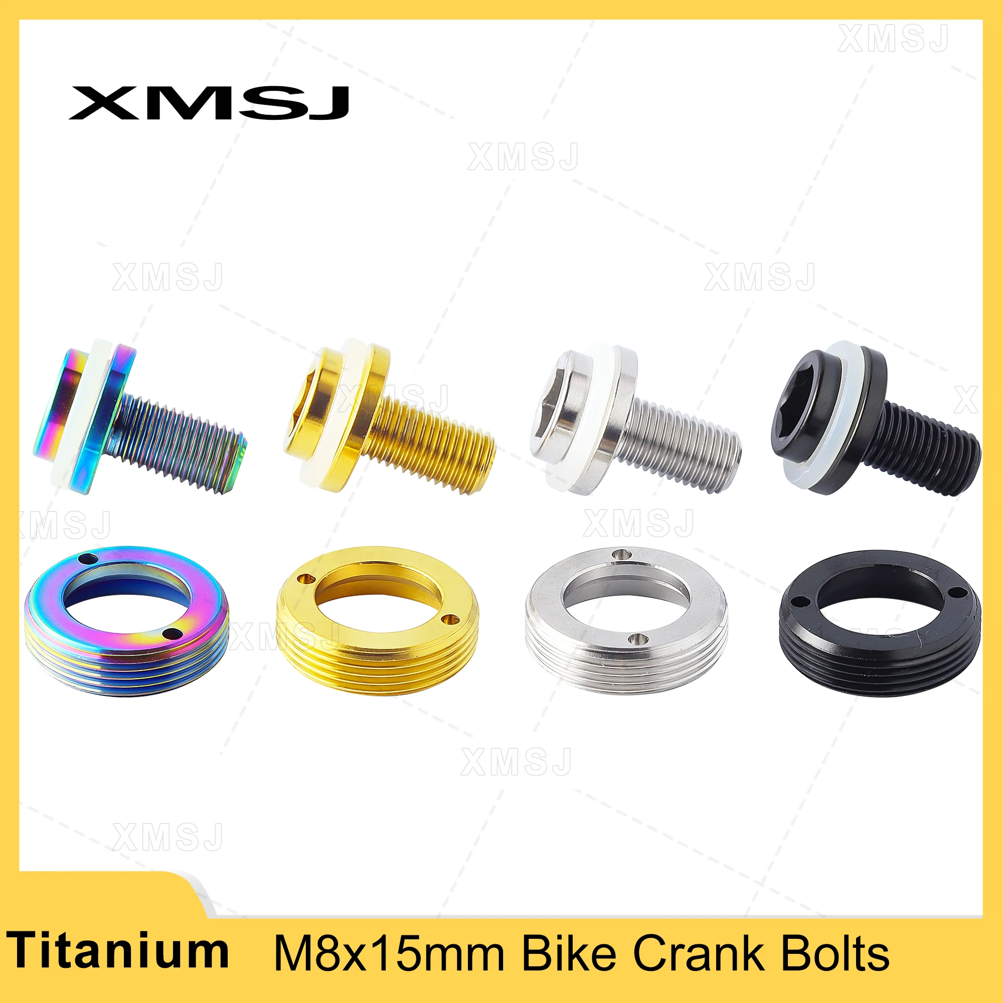 XMSJ Titanio Tappo Manovella Movimento Centrale Vite Asse Albero Centrale Guarnitura Bulloni di Fissaggio M8X15 Copertura Foro Quadrato Guarnitura Bullone