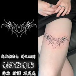 Adesivi per tatuaggi a forma di cuore con succo di erbe per le donne tatuaggi temporanei alla coscia del braccio tatuaggio finto impermeabile adesivi per tatuaggi Sexy duraturi