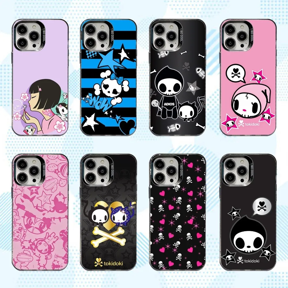 

Japan T-Tokidokis Phone Case For iPhone 16,15,14,13,12,11,Mini,Pro,SE,MAX White Matte Shockproof Cover