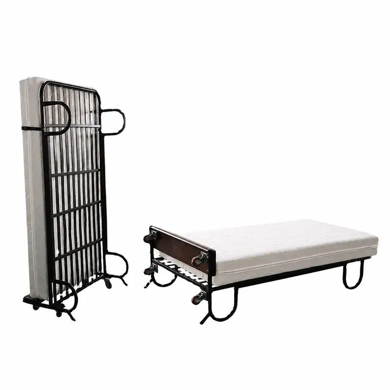 Upright Hotel Extra Bed Spring Folding Bed for Hotel Room Homestay Home Temporary Guest Bed with Storage Function
