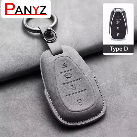 For Chevrolet Chevy Malibu Camaro Cruze Traverse Spark Equinox Sonic Volt Keychain Leather Car Key Case Cover Protector Shell