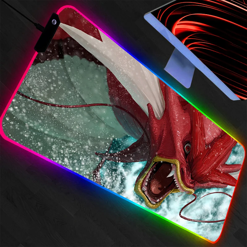 Pokemon Pikachu RGB Mouse Pad Gamer PC Computer Large Backlight Desk mat Keyboard Anime Gaming Accessories LED Mousepad