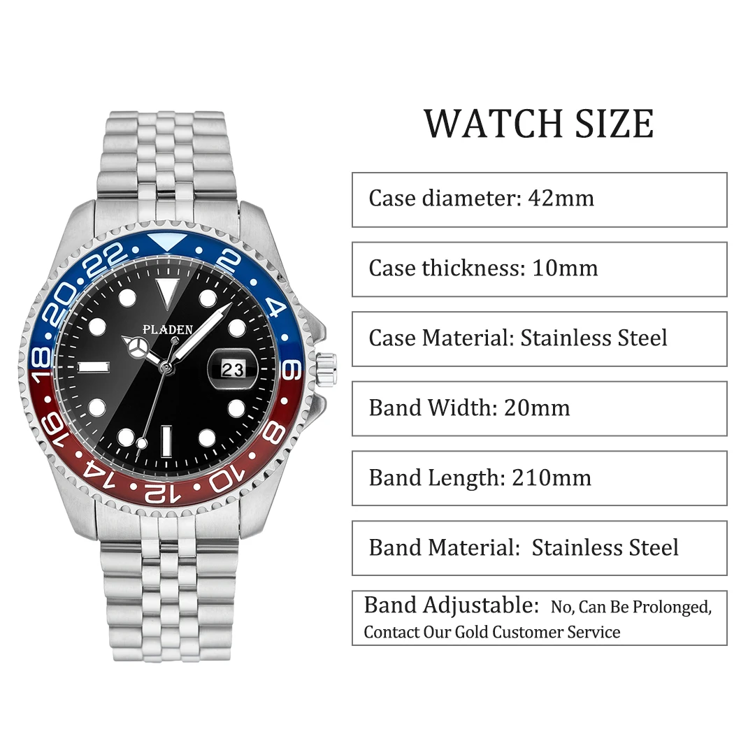 Luxury Men\'s Watch Hight Quality Wristwatch Business Stainless Steel Watches Auto Date Rotating Quartz Timepiece Gift For Men