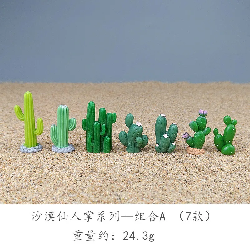 

12 Pcs Desk Ornaments Desktop Cute Cactus Micro Landscape Cartoon Statue Adorable Decorative Dashboard Decoration