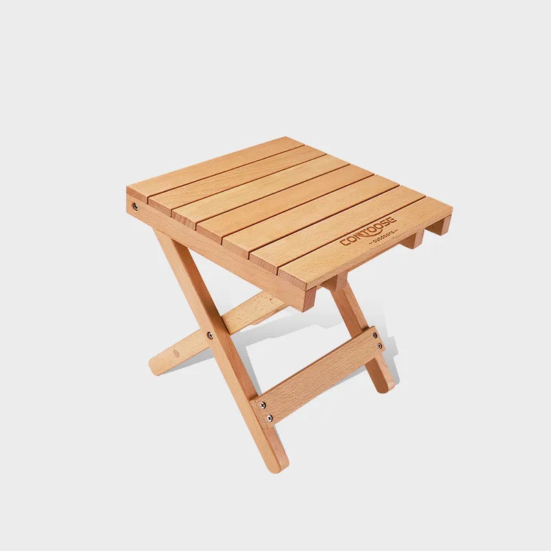 Outdoor Portable Maza Small Bench Solid Wood Stool Camping Foldable Space Saving Home Outdoor Camping Picnic Fishing Chair