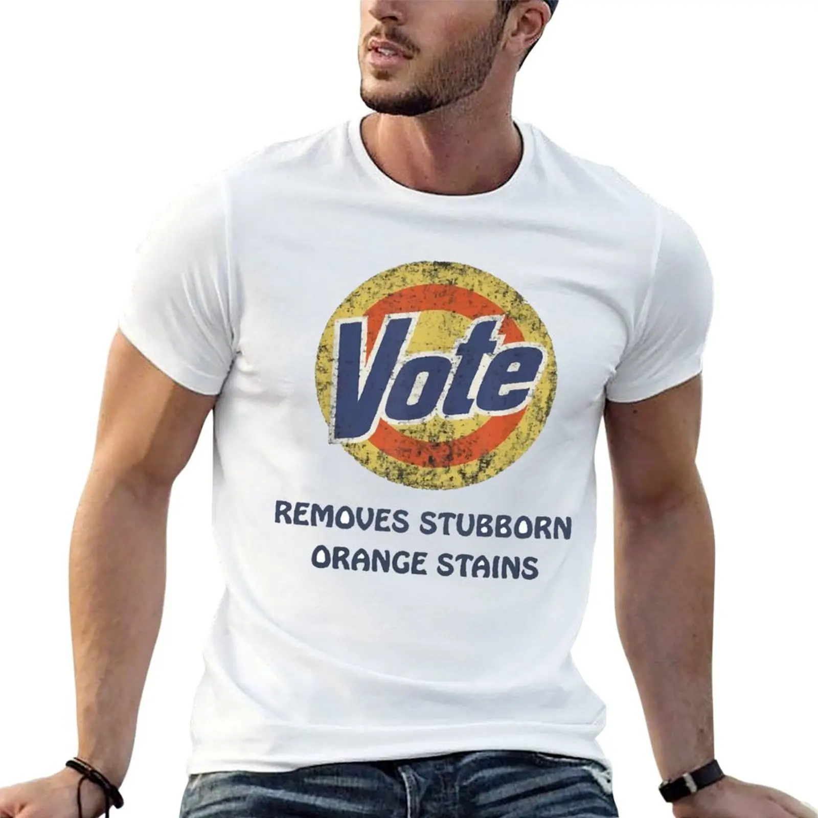 vote removes stubborn orange stains t shirt T-Shirt Daily Work Short Sleeve Top