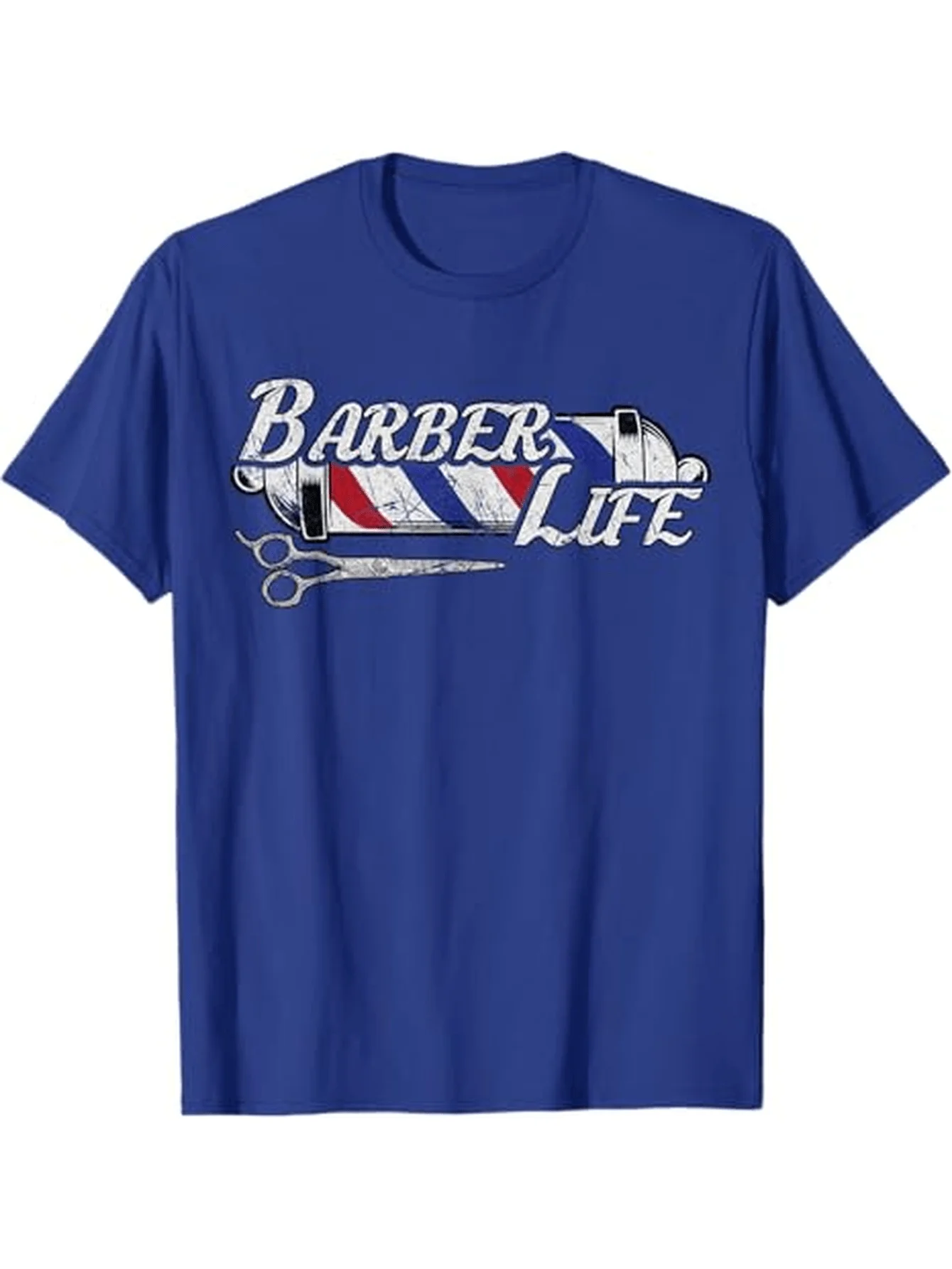 Vintage Barber Life Graphic T-Shirt 100% Cotton O-Neck Short Sleeve Summer Casual Mens T-shirt Streetwear