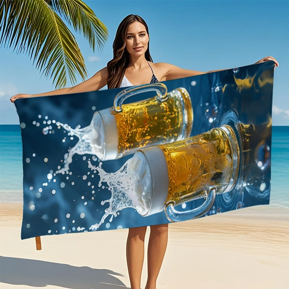 Customize  of Versatile Microfiber Bath Towel for Beer Lovers - Extremely Soft, Fast-Drying, And Very Absorbent, Ideal