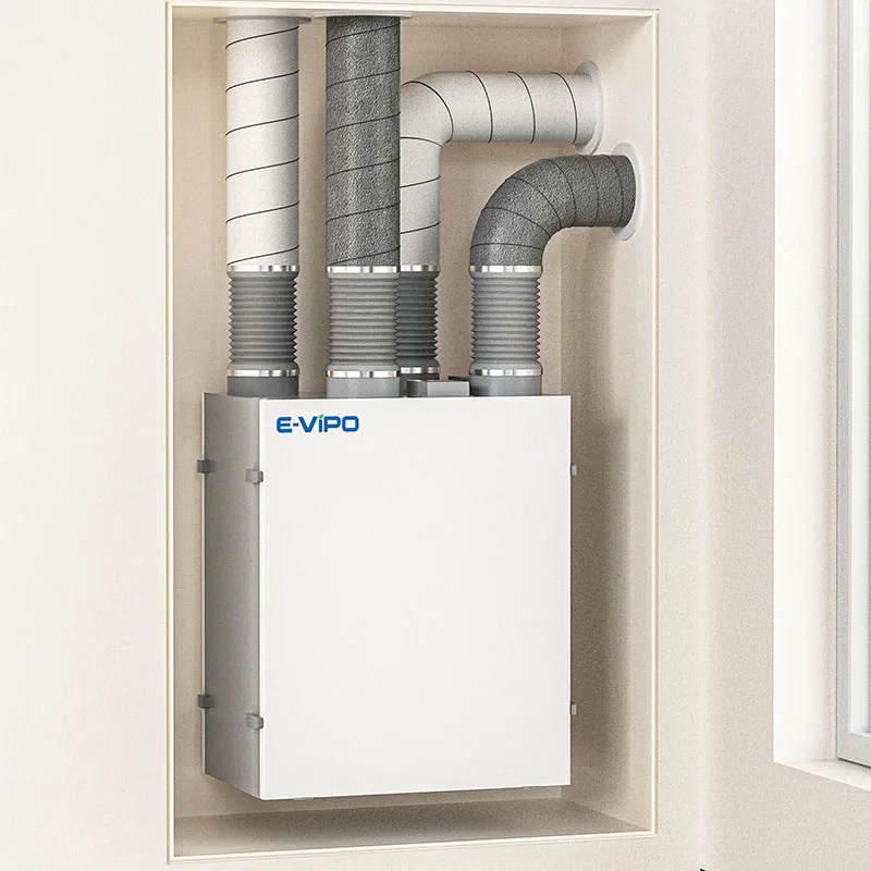 

E-VIPO OEM ODM Mechanical Extract Fan Ventilation System Vertical Wall Heat Recovery Ventilator Energy Recovery Ventilation Unit