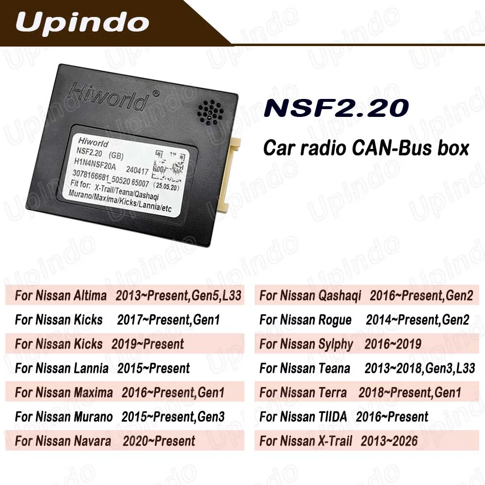 Android Car Stereo Radio CAN-Bus Box for Nissan X-Trail Qashqai Teana Murano Maxima Sylphy Kicks Lannia
