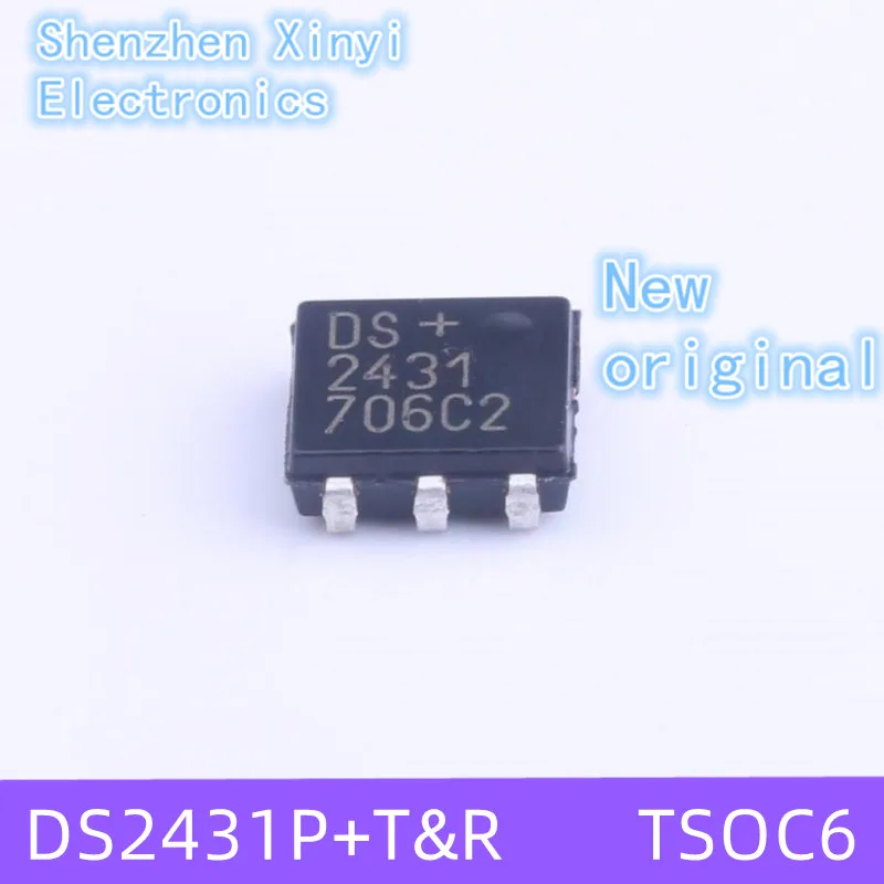 Brand new original DS2431P+T&R  DS 2431 P+T&R  DS2431P+ DS+2431 DS2431PTR DS2431  IC EEPROM 1KBIT 1WIRE TSOC-6