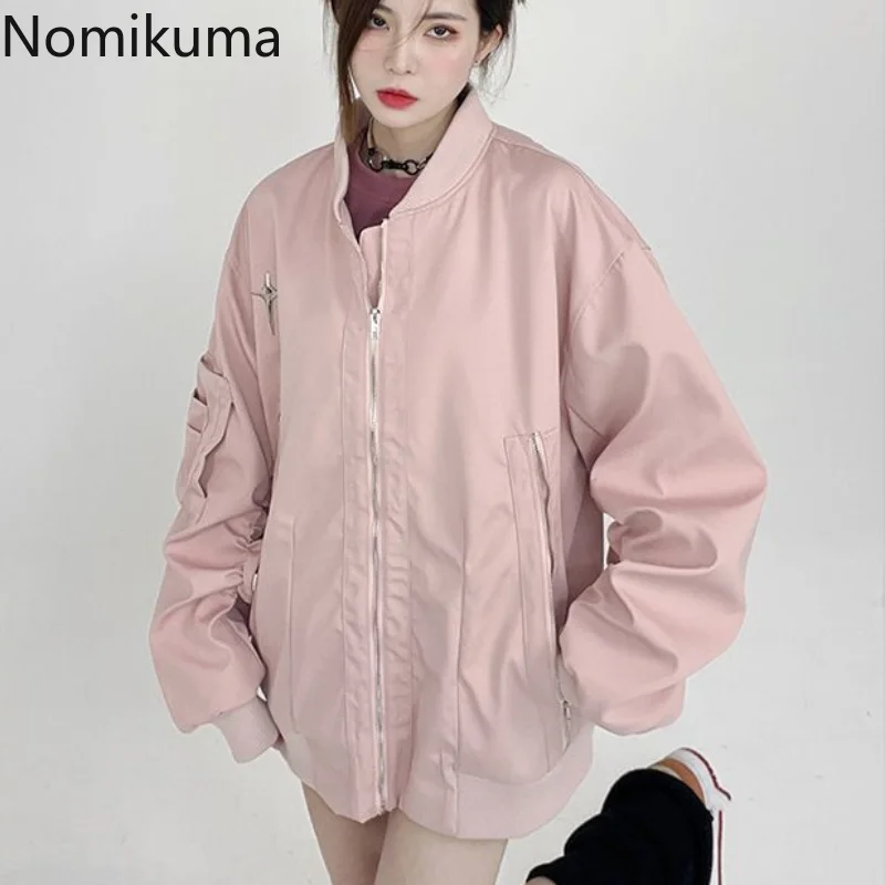 

Vintage Jacket Women 2023 Ropa Mujer Oversized Tops Harajuku Casual Zipper Pocket Outwear Korean Fashion Streetwear Y2k Coat