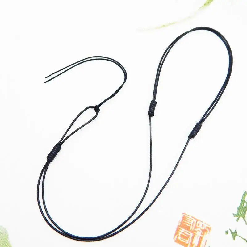 Adjustable Necklace Wax Rope Leather Cord Chain Black Braid Wax Cord Knot Sliding Cord For DIY Jewelry Making Findings