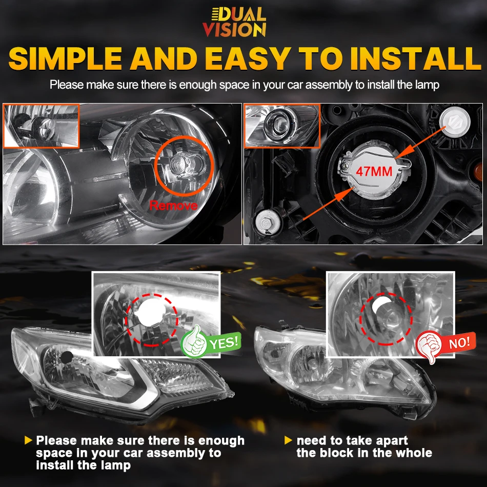 Dualvision Projector H4 Lens LED Car Headlight Bulbs 80000LM 800W CANBUS Turbo Auto Bulb H4 High Low Light Fog lamp bulb12V 24V