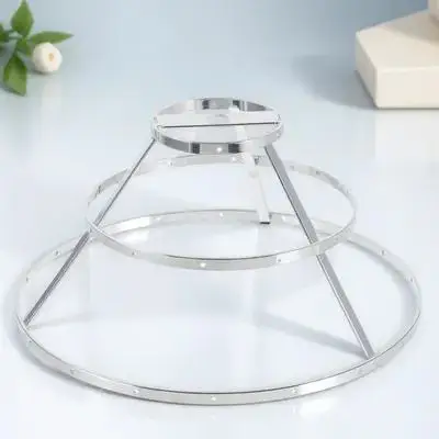 diy-ランプシェードフレーム鉄製ペンダントランプシェードホルダー-3-段頑丈なランプシェード作成アクセサリー金属ランプシェードフレーム