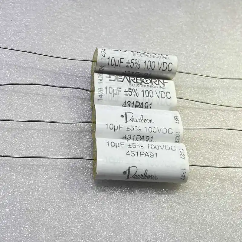 5PCS/LOT Dearborn 431P 100v10uf 106j 10mfd Axial Non-polar Thin Film Capacitor