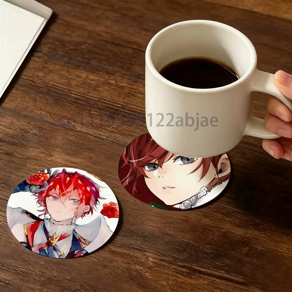 R-Riddle Game R-Rosehearts Wooden Cup Mat Cappuccino Vodka Juice Water Coaster for Flower Shop