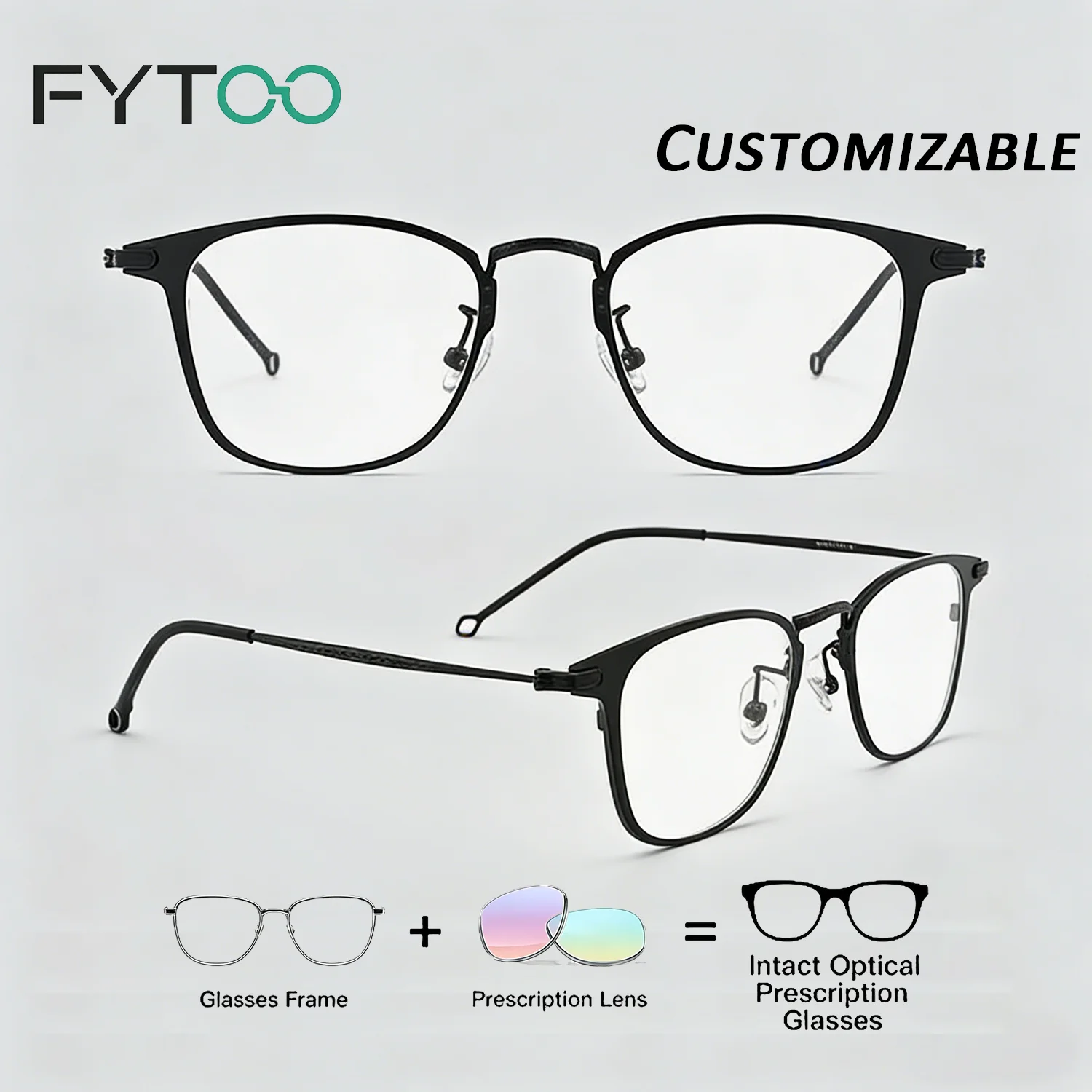 

FYTOO Men Titanium Frame Prescription Glasses Optical Lenses With Recipe Glasses For Sight For Men Unieowfa Man Glasses98045