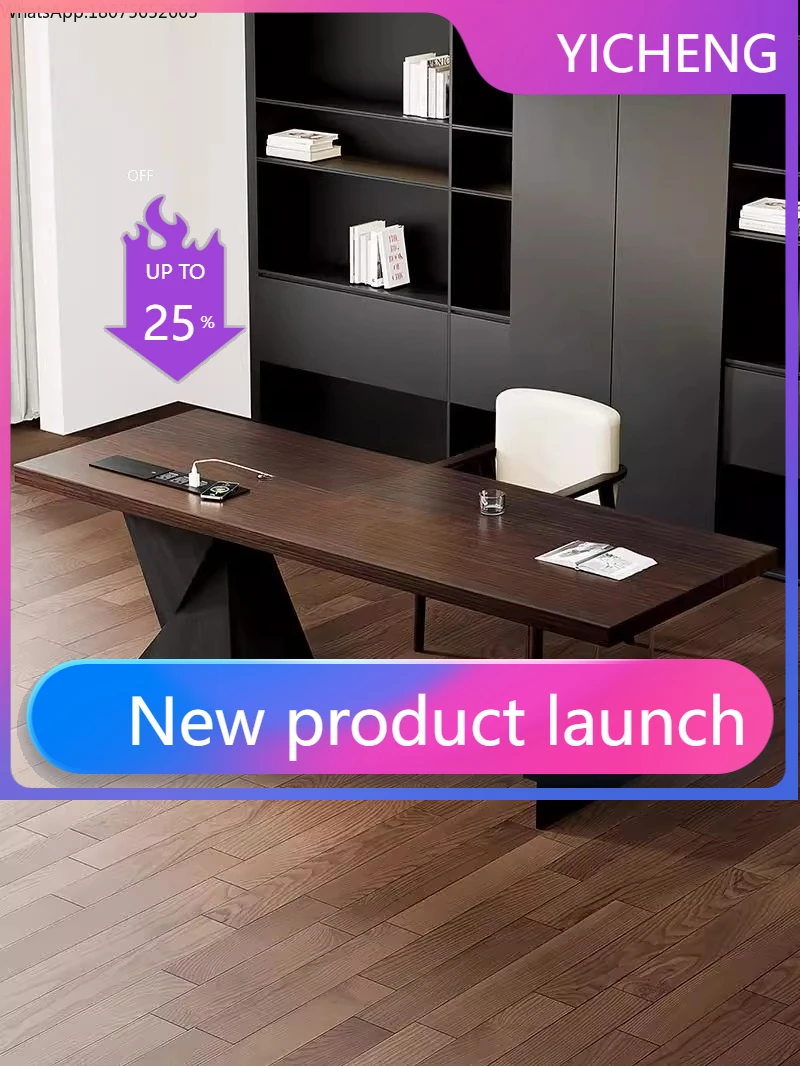 LYY  Italian Minimalist Desk with Socket Light Luxury Acrylic Solid Wood Computer Desk