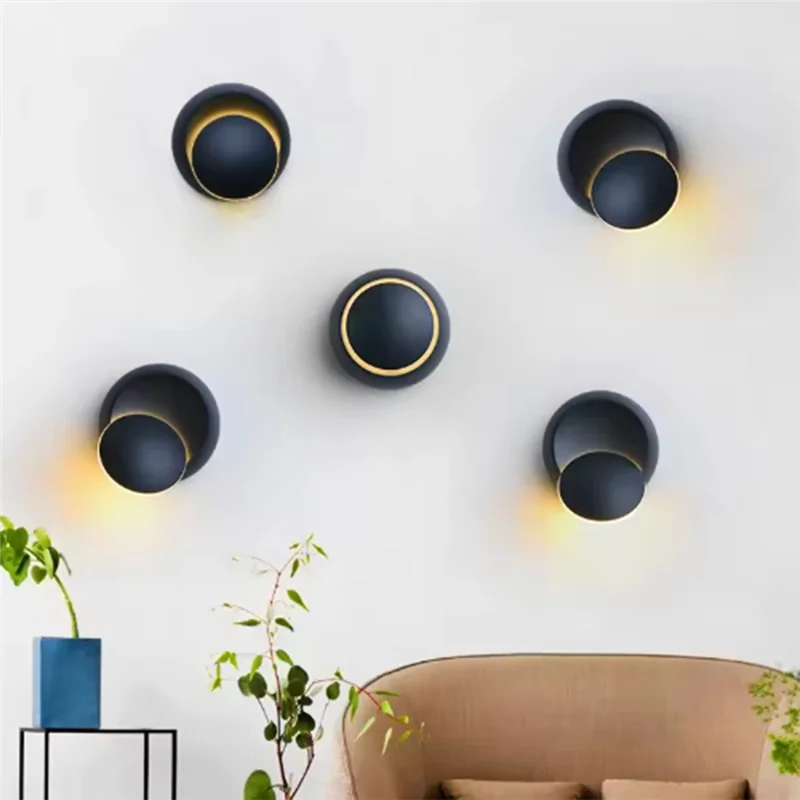 

Современные настенные светильники THIVN-5W LED 350г. ° Вращающийся бра 85-265 В, 3-цветный светильник для гостиной и спальни